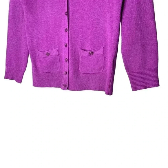 Banana Republic Wool Blend Purple Long Sleeve Button Down Cardigan Sweater Small - Picture 5 of 7